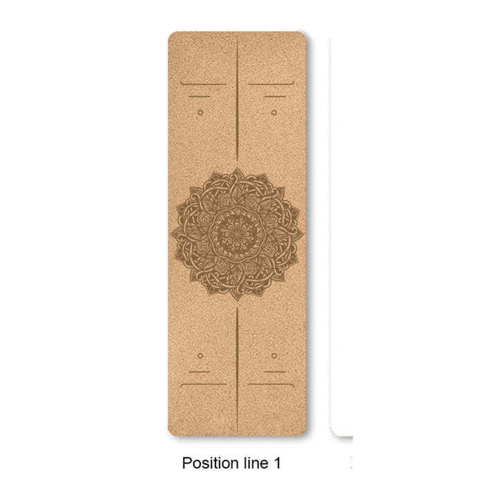Yoga Natural Cork TPE Yoga Mat For Fitness Sports Mats Pilates Exercise Non-Slip Yoga Mat With Position Body Line Training Pad 183*61