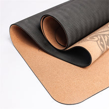 Load image into Gallery viewer, Yoga Natural Cork TPE Yoga Mat For Fitness Sports Mats Pilates Exercise Non-Slip Yoga Mat With Position Body Line Training Pad 183*61