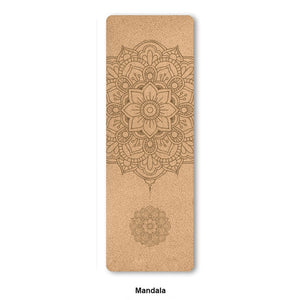 Yoga Natural Cork TPE Yoga Mat For Fitness Sports Mats Pilates Exercise Non-Slip Yoga Mat With Position Body Line Training Pad 183*61