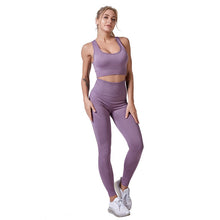 Load image into Gallery viewer, Yoga 2 Piece Set Workout Clothes For Women Yoga Set Solid Color Fitness Leggings Sportswear Woman Wear Sport Bra And Pants