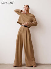 Load image into Gallery viewer, Yoga Classic Wide Pants Floor-Length Pleated Loose Women Trousers Spring Wide Leg Pants Vintage Female Palazzo Pants 2023